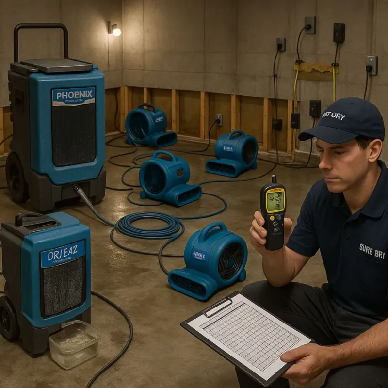 Structural Drying and Dehumidification process in Parma Heights, OH